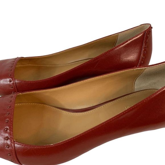 Calvin Klein Womens size 7 Oxblood Brown Leather 2" kitten heel Pointed toe shoe - Picture 6 of 14